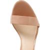 imageFSJ Women Comfy Open Toe Summer Sandal Ankle Strap Kitten Mid Heels Shoes Patent Leather Size 415 USNude