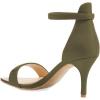 imageFSJ Women Comfy Open Toe Summer Sandal Ankle Strap Kitten Mid Heels Shoes Patent Leather Size 415 USOlive