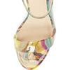 imageFSJ Women Comfy Open Toe Summer Sandal Ankle Strap Kitten Mid Heels Shoes Patent Leather Size 415 USPainting