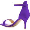 imageFSJ Women Comfy Open Toe Summer Sandal Ankle Strap Kitten Mid Heels Shoes Patent Leather Size 415 USPurple