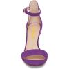 imageFSJ Women Comfy Open Toe Summer Sandal Ankle Strap Kitten Mid Heels Shoes Patent Leather Size 415 USPurplesuede