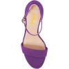 imageFSJ Women Comfy Open Toe Summer Sandal Ankle Strap Kitten Mid Heels Shoes Patent Leather Size 415 USPurplesuede