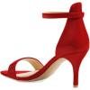 imageFSJ Women Comfy Open Toe Summer Sandal Ankle Strap Kitten Mid Heels Shoes Patent Leather Size 415 USRed