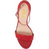 imageFSJ Women Comfy Open Toe Summer Sandal Ankle Strap Kitten Mid Heels Shoes Patent Leather Size 415 USRedsuede