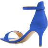 imageFSJ Women Comfy Open Toe Summer Sandal Ankle Strap Kitten Mid Heels Shoes Patent Leather Size 415 USRoyal Blue