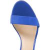 imageFSJ Women Comfy Open Toe Summer Sandal Ankle Strap Kitten Mid Heels Shoes Patent Leather Size 415 USRoyal Blue
