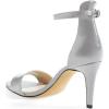imageFSJ Women Comfy Open Toe Summer Sandal Ankle Strap Kitten Mid Heels Shoes Patent Leather Size 415 USSilvermatte
