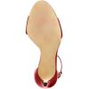 imageFSJ Women Comfy Open Toe Summer Sandal Ankle Strap Kitten Mid Heels Shoes Patent Leather Size 415 USWine