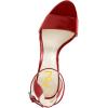 imageFSJ Women Comfy Open Toe Summer Sandal Ankle Strap Kitten Mid Heels Shoes Patent Leather Size 415 USWine