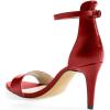 imageFSJ Women Comfy Open Toe Summer Sandal Ankle Strap Kitten Mid Heels Shoes Patent Leather Size 415 USWine