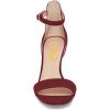 imageFSJ Women Comfy Open Toe Summer Sandal Ankle Strap Kitten Mid Heels Shoes Patent Leather Size 415 USWinesuede