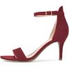 imageFSJ Women Comfy Open Toe Summer Sandal Ankle Strap Kitten Mid Heels Shoes Patent Leather Size 415 USWinesuede