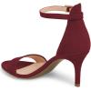 imageFSJ Women Comfy Open Toe Summer Sandal Ankle Strap Kitten Mid Heels Shoes Patent Leather Size 415 USWinesuede
