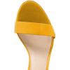 imageFSJ Women Comfy Open Toe Summer Sandal Ankle Strap Kitten Mid Heels Shoes Patent Leather Size 415 USYellow