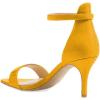 imageFSJ Women Comfy Open Toe Summer Sandal Ankle Strap Kitten Mid Heels Shoes Patent Leather Size 415 USYellow
