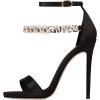 imageFSJ Women Sexy Single Band Open Toe Stiletto High Heel Sandals Rhinestone Ankle Strap Side Buckle Party Dress Shoes Size 415 USBlack