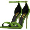 imageFSJ Women Sexy Single Band Open Toe Stiletto High Heel Sandals Rhinestone Ankle Strap Side Buckle Party Dress Shoes Size 415 USGreensimple