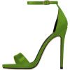 imageFSJ Women Sexy Single Band Open Toe Stiletto High Heel Sandals Rhinestone Ankle Strap Side Buckle Party Dress Shoes Size 415 USGreensimple