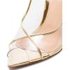 imageFSJ Women Sexy Stilettos High Heel Strappy Sandals Cross Strap Ankle Wrap Slingback Transparent Wedding Evening Dress Pumps Size 415 USGold