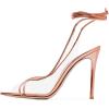 imageFSJ Women Sexy Stilettos High Heel Strappy Sandals Cross Strap Ankle Wrap Slingback Transparent Wedding Evening Dress Pumps Size 415 USSalmon