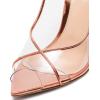 imageFSJ Women Sexy Stilettos High Heel Strappy Sandals Cross Strap Ankle Wrap Slingback Transparent Wedding Evening Dress Pumps Size 415 USSalmon