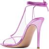 imageFSJ Women Sexy Stilettos High Heel Strappy Sandals Cross Strap Ankle Wrap Slingback Transparent Wedding Evening Dress Pumps Size 415 USViolet