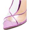 imageFSJ Women Sexy Stilettos High Heel Strappy Sandals Cross Strap Ankle Wrap Slingback Transparent Wedding Evening Dress Pumps Size 415 USViolet