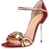 imageFSJ Women Chic Stiletto High Heel Sandal Open Toe Ankle Strap Buckled Colorful Wedding Dress Pump Size 415 USMulticolour4