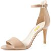 imageFSJ Women Comfy Open Toe Summer Sandal Ankle Strap Kitten Mid Heels Shoes Patent Leather Size 415 USBeigematte