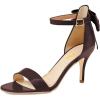 imageFSJ Women Comfy Open Toe Summer Sandal Ankle Strap Kitten Mid Heels Shoes Patent Leather Size 415 USDark Brownbow