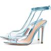 imageFSJ Women Sexy Stilettos High Heel Strappy Sandals Cross Strap Ankle Wrap Slingback Transparent Wedding Evening Dress Pumps Size 415 USBlue