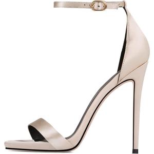 imageFSJ Women Sexy Single Band Open Toe Stiletto High Heel Sandals Rhinestone Ankle Strap Side Buckle Party Dress Shoes Size 415 USLightgoldsimple