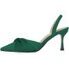 imageFSJ Women Classy Pointed Toe Low Kitten Heel Pumps Slingback Ankle Strap Heeled Sandals Wedding Party Office Dressy Shoes Size 415 USDark Green