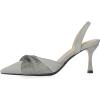 imageFSJ Women Classy Pointed Toe Low Kitten Heel Pumps Slingback Ankle Strap Heeled Sandals Wedding Party Office Dressy Shoes Size 415 USGrey