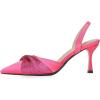 imageFSJ Women Classy Pointed Toe Low Kitten Heel Pumps Slingback Ankle Strap Heeled Sandals Wedding Party Office Dressy Shoes Size 415 USPink