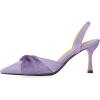 imageFSJ Women Classy Pointed Toe Low Kitten Heel Pumps Slingback Ankle Strap Heeled Sandals Wedding Party Office Dressy Shoes Size 415 USPurple