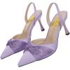 imageFSJ Women Classy Pointed Toe Low Kitten Heel Pumps Slingback Ankle Strap Heeled Sandals Wedding Party Office Dressy Shoes Size 415 USPurple