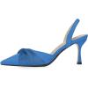 imageFSJ Women Classy Pointed Toe Low Kitten Heel Pumps Slingback Ankle Strap Heeled Sandals Wedding Party Office Dressy Shoes Size 415 USRoyal Blue