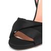 imageFSJ Women Cocktail Peep Toe Satin Lace Up Sandals Ankle Wrap Platform High Heels Party Sexy Shoes Size 415 USBlack