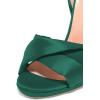 imageFSJ Women Cocktail Peep Toe Satin Lace Up Sandals Ankle Wrap Platform High Heels Party Sexy Shoes Size 415 USDark Green
