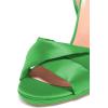 imageFSJ Women Cocktail Peep Toe Satin Lace Up Sandals Ankle Wrap Platform High Heels Party Sexy Shoes Size 415 USGreen