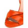 imageFSJ Women Cocktail Peep Toe Satin Lace Up Sandals Ankle Wrap Platform High Heels Party Sexy Shoes Size 415 USOrange