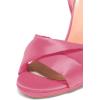 imageFSJ Women Cocktail Peep Toe Satin Lace Up Sandals Ankle Wrap Platform High Heels Party Sexy Shoes Size 415 USPink