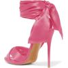 imageFSJ Women Cocktail Peep Toe Satin Lace Up Sandals Ankle Wrap Platform High Heels Party Sexy Shoes Size 415 USPink