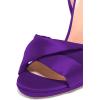imageFSJ Women Cocktail Peep Toe Satin Lace Up Sandals Ankle Wrap Platform High Heels Party Sexy Shoes Size 415 USPurple