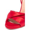imageFSJ Women Cocktail Peep Toe Satin Lace Up Sandals Ankle Wrap Platform High Heels Party Sexy Shoes Size 415 USRed