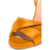 imageFSJ Women Cocktail Peep Toe Satin Lace Up Sandals Ankle Wrap Platform High Heels Party Sexy Shoes Size 415 USYellow