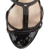 imageFSJ Women Casual TStrap Sandal Open Toe Stacked Kitten Heel Strappy Rhinestone Shoe Size 415 USBlack Crystal Heel