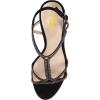 imageFSJ Women Casual TStrap Sandal Open Toe Stacked Kitten Heel Strappy Rhinestone Shoe Size 415 USBlack Studded Crystal Heel