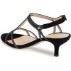 imageFSJ Women Casual TStrap Sandal Open Toe Stacked Kitten Heel Strappy Rhinestone Shoe Size 415 USBlacksuede